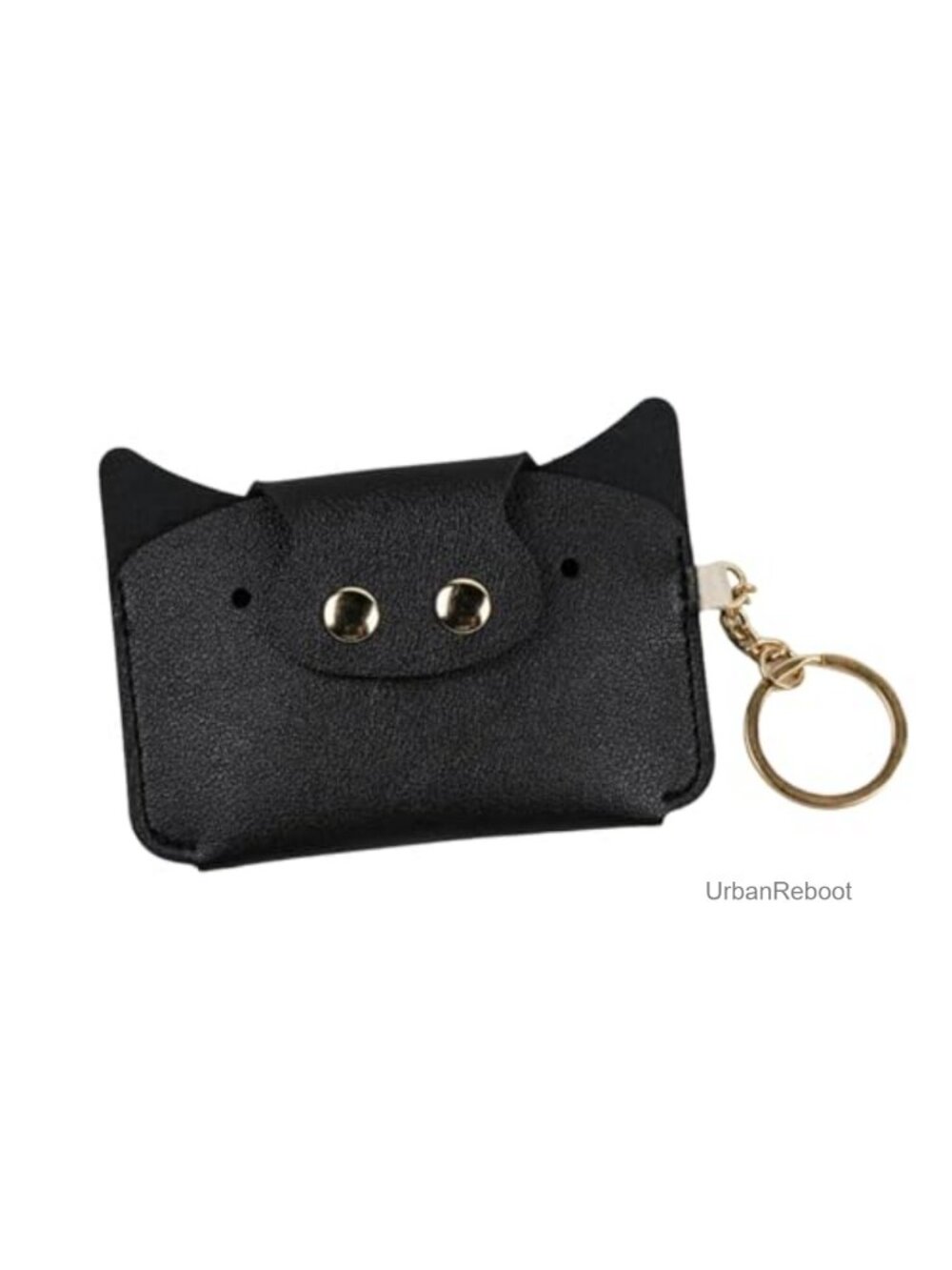 Small Faux Leather Pig Coin Purse Zipper Pouch Keyring Women Men